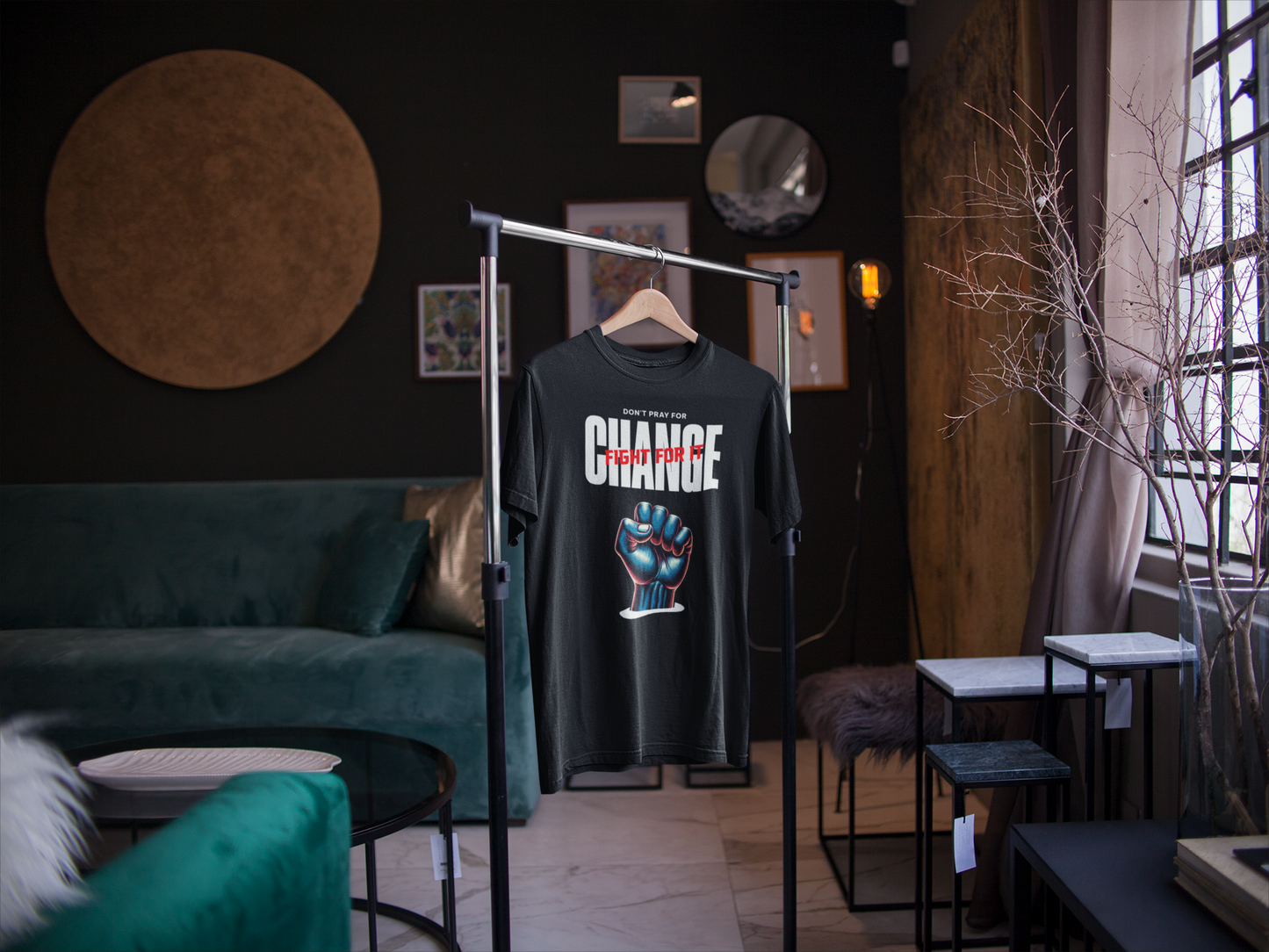 Don’t Pray for Change. Fight for It Oversized T-Shirt