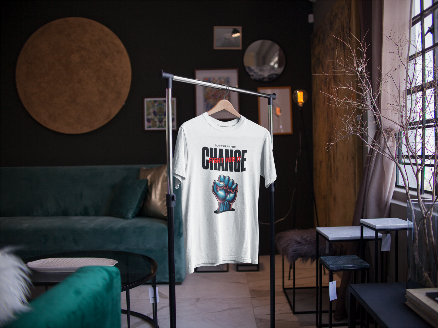 Don’t Pray for Change. Fight for It Oversized T-Shirt