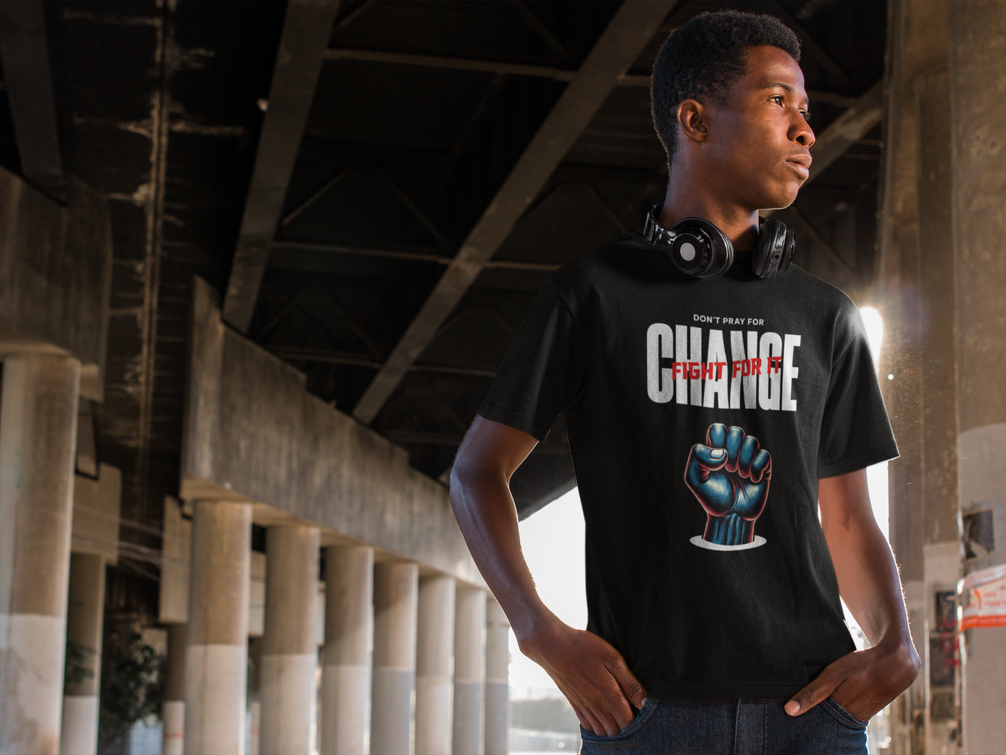 Don’t Pray for Change. Fight for It Oversized T-Shirt