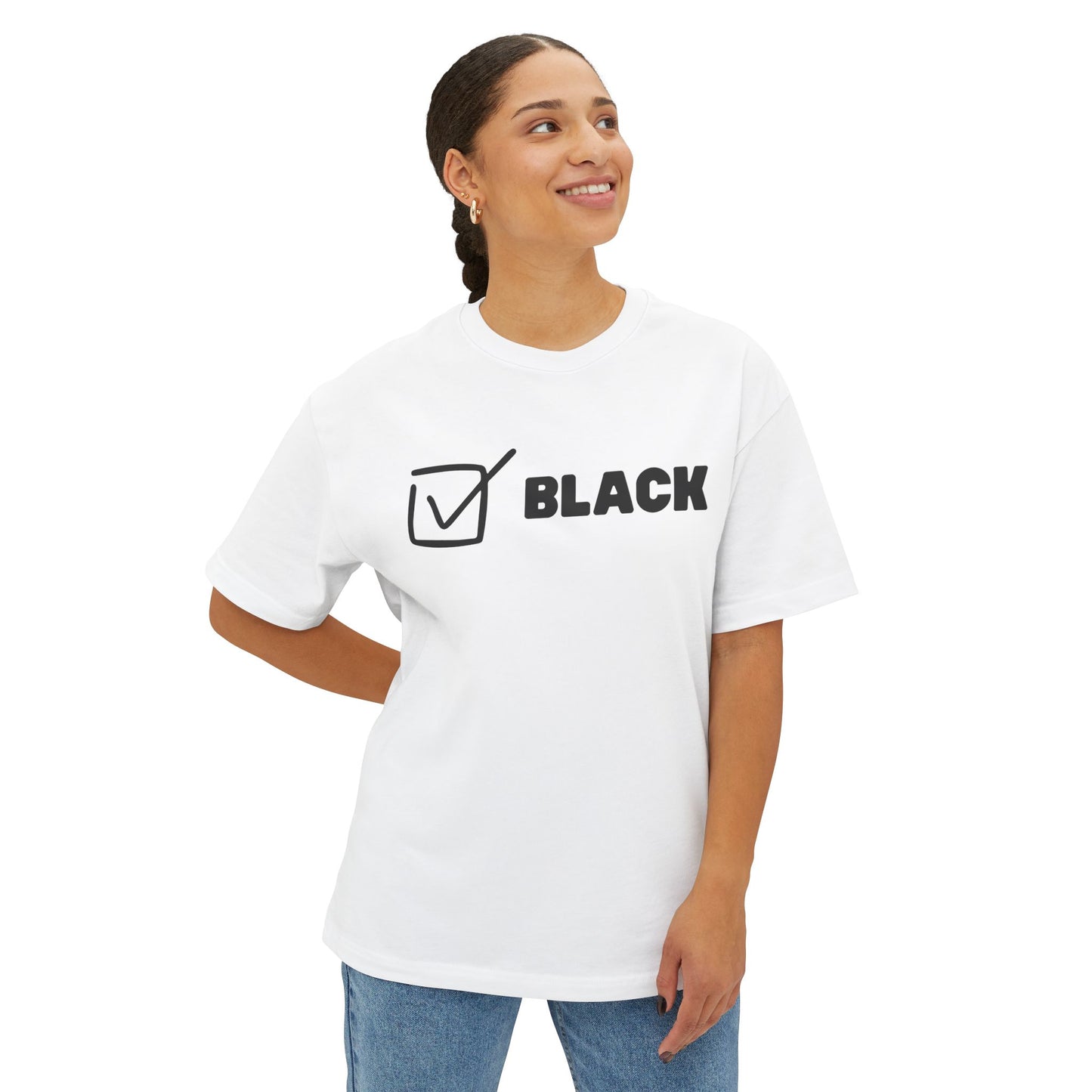 “BLACK” Census Box Oversized Tee