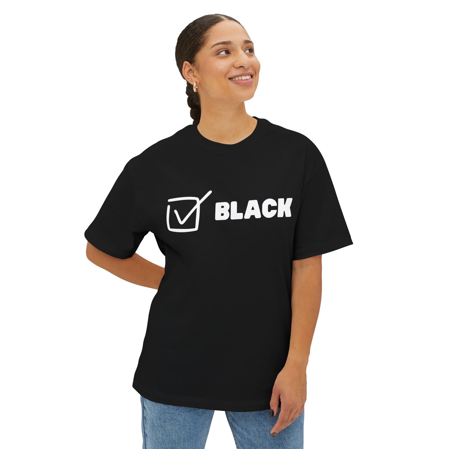 “BLACK” Census Box Oversized Tee